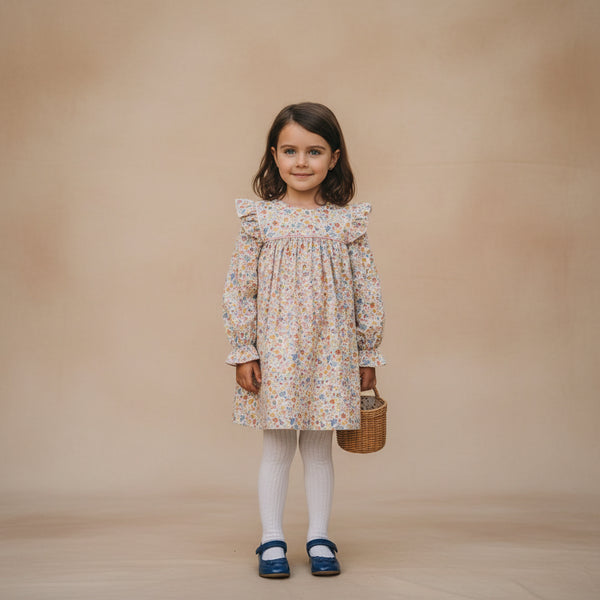 Corduroy Fall Floral Dress
