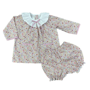 Pink Fall Floral Bloomer Set