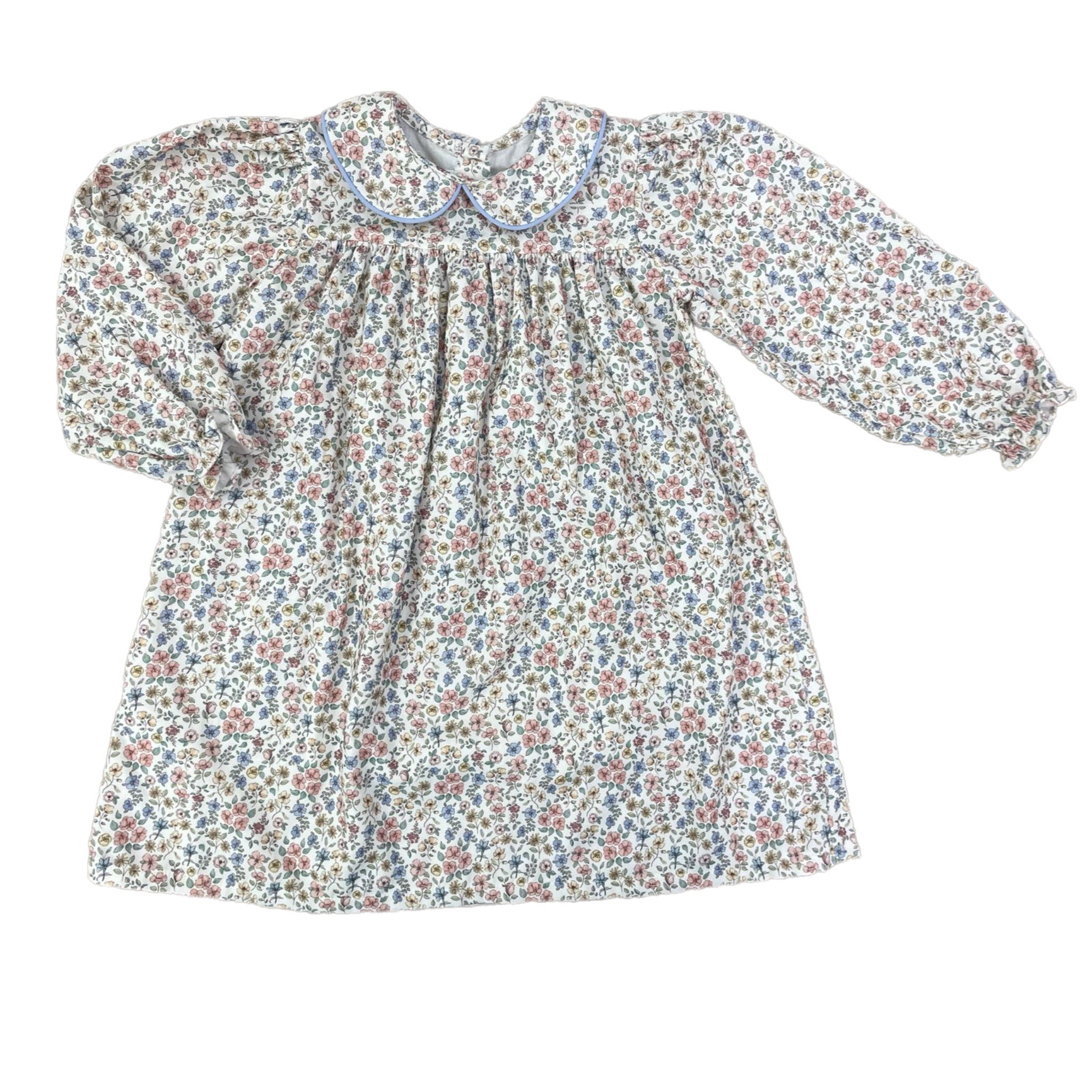 Blue Floral Cord Dress