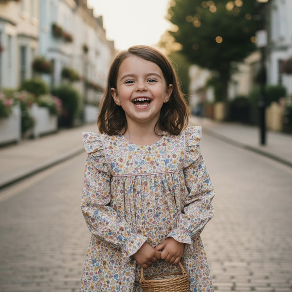 Corduroy Fall Floral Dress